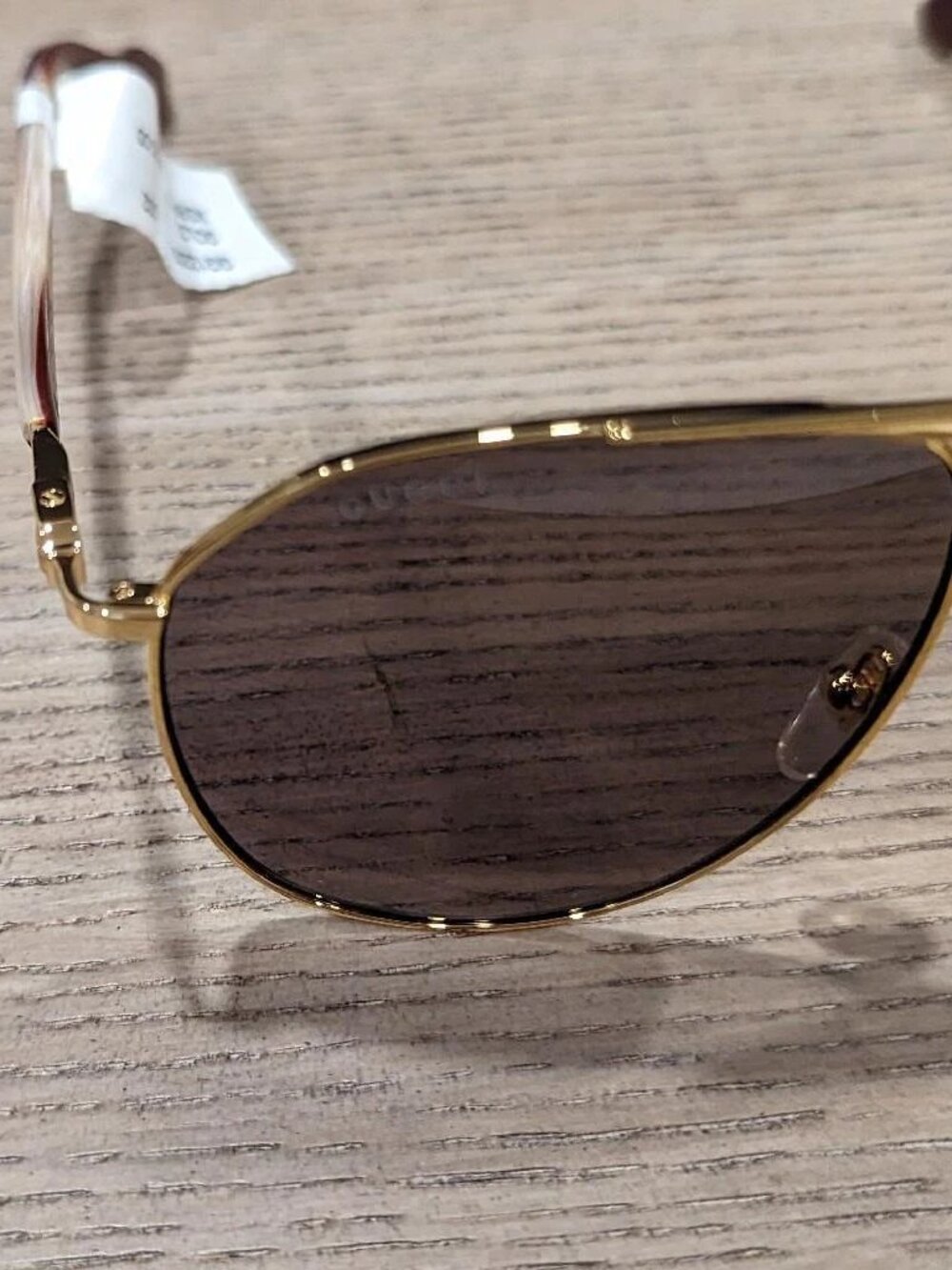 $520 Mens Authentic GUCCI 125th Street 59mm Pilot Sunglasses Gold - Picture 2 of 7